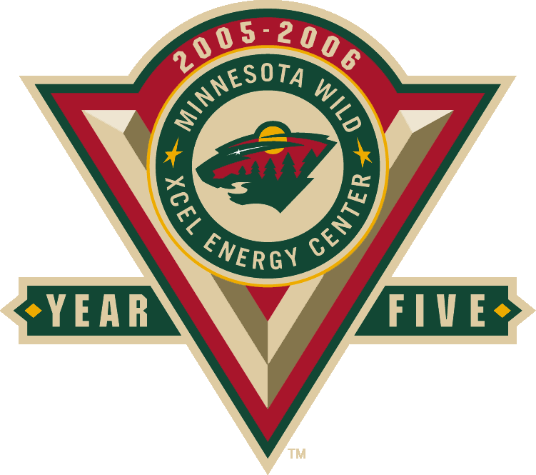 Minnesota Wild 2006 Anniversary Logo iron on transfers for T-shirts